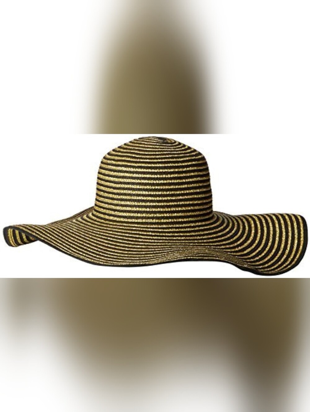 Gottex Black and Gold Morgana Mettalic Wide-Brim Sun Hat